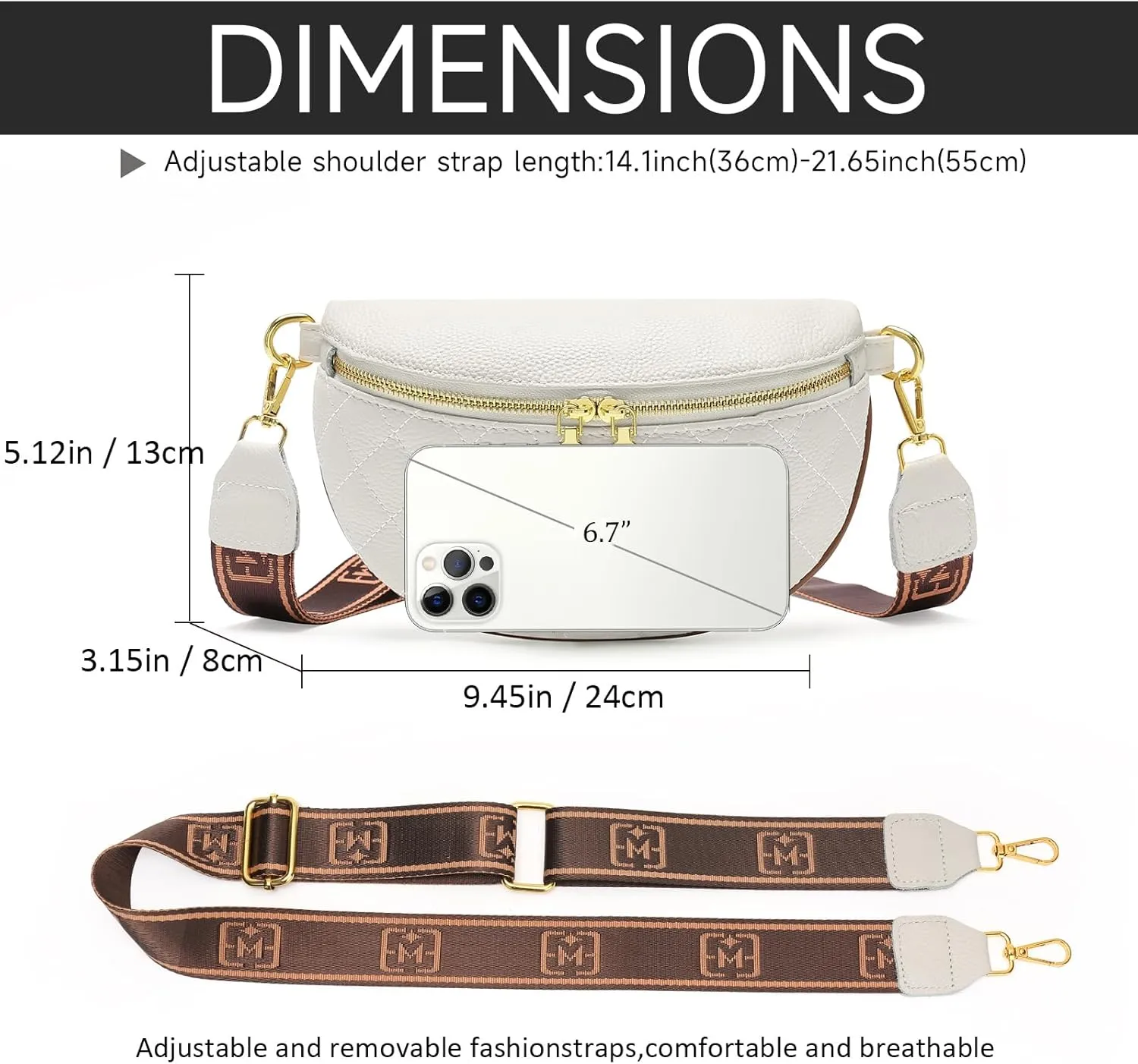 GOIACII Shoulder Bag for Women Crossbody Sling Bag for Women Chest Purses Fanny Packs Belt Bag