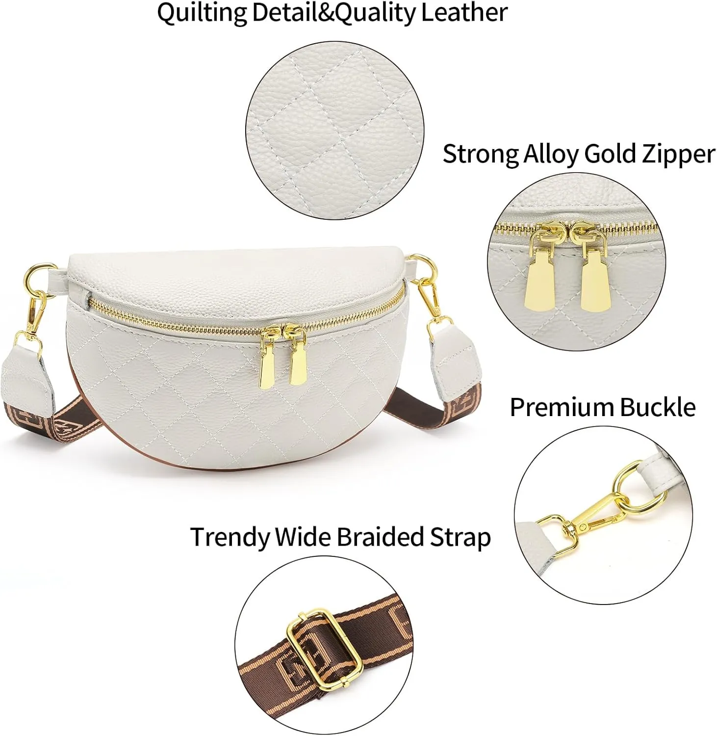 GOIACII Shoulder Bag for Women Crossbody Sling Bag for Women Chest Purses Fanny Packs Belt Bag