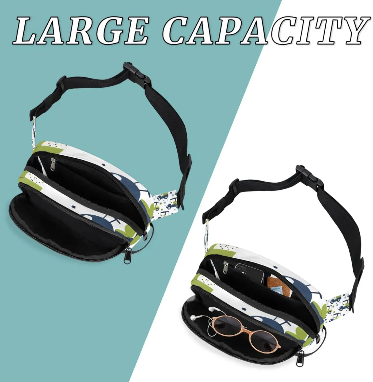 Golf Fanny Packs Belt Bag Fashion Crossbody Bag Bum Bag Waist Bag with Adjustable Strap for Outdoors Workout Casual Traveling Running Hiking Cycling