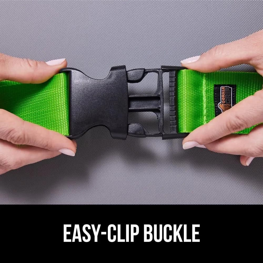 GORILLA GRIP Heavy Duty 8 Pack Adjustable Luggage Straps for Suitcases, Easy to Identify Travel Belt Connector Holds Suitcase Together, Extends Life of Bag, Strap Connects Two Bags, Multicolor Pack