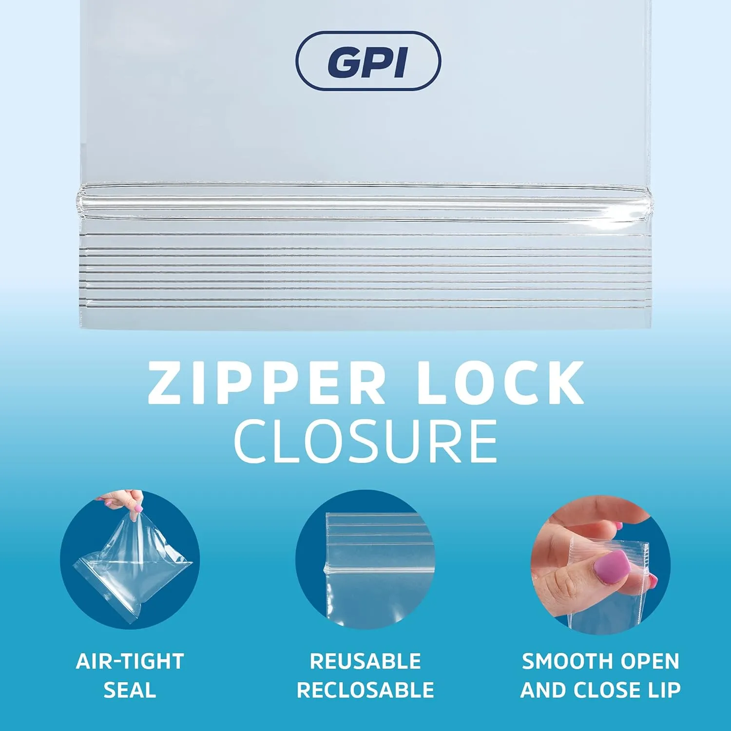 GPI - 3" x 4" - Bulk Case of 1000, 2 Mil Thick, Clear Plastic Reclosable Zip Bags, Hang Hole for Display, Durable Poly Baggies with Resealable Zip Top Lock for Storage, Packaging & Shipping