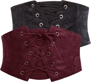 GRACE KARIN Corset Belt for Women Elastic Underbust Corset Waist Belt 2Pcs