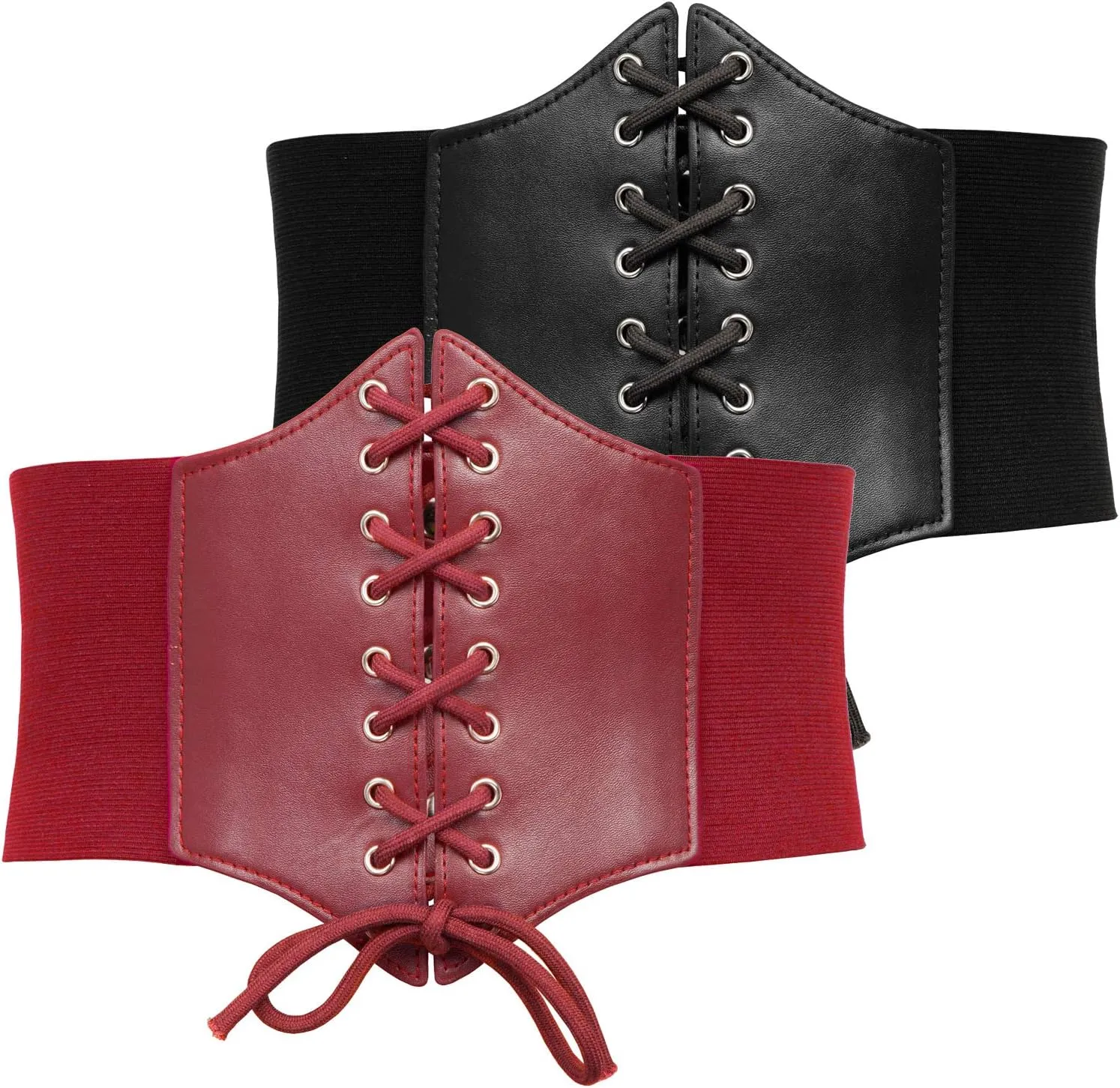 GRACE KARIN Lace-up Cinch Belt Tied Corset Elastic Waist Belt 2 Piece