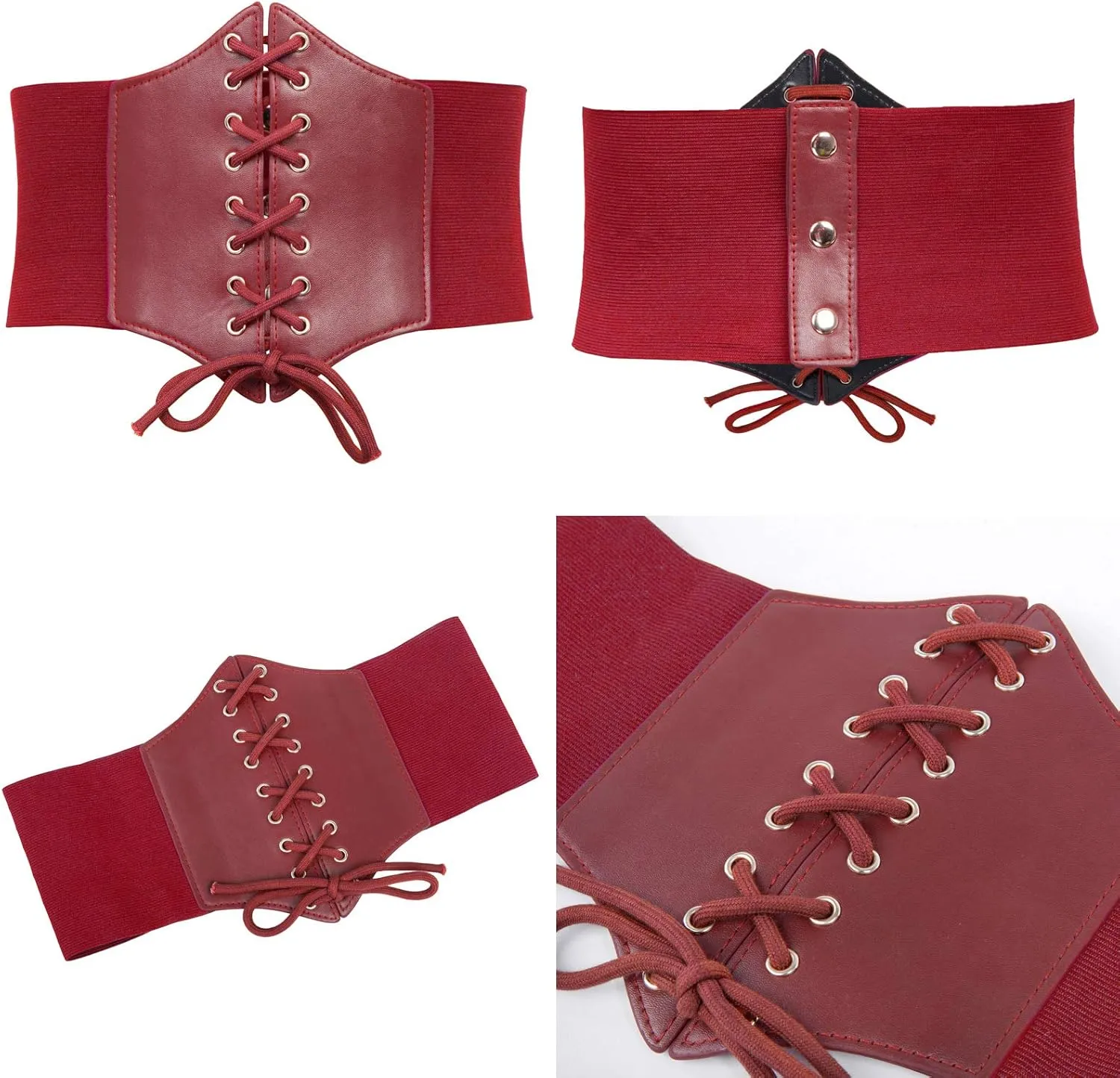 GRACE KARIN Lace-up Cinch Belt Tied Corset Elastic Waist Belt 2 Piece