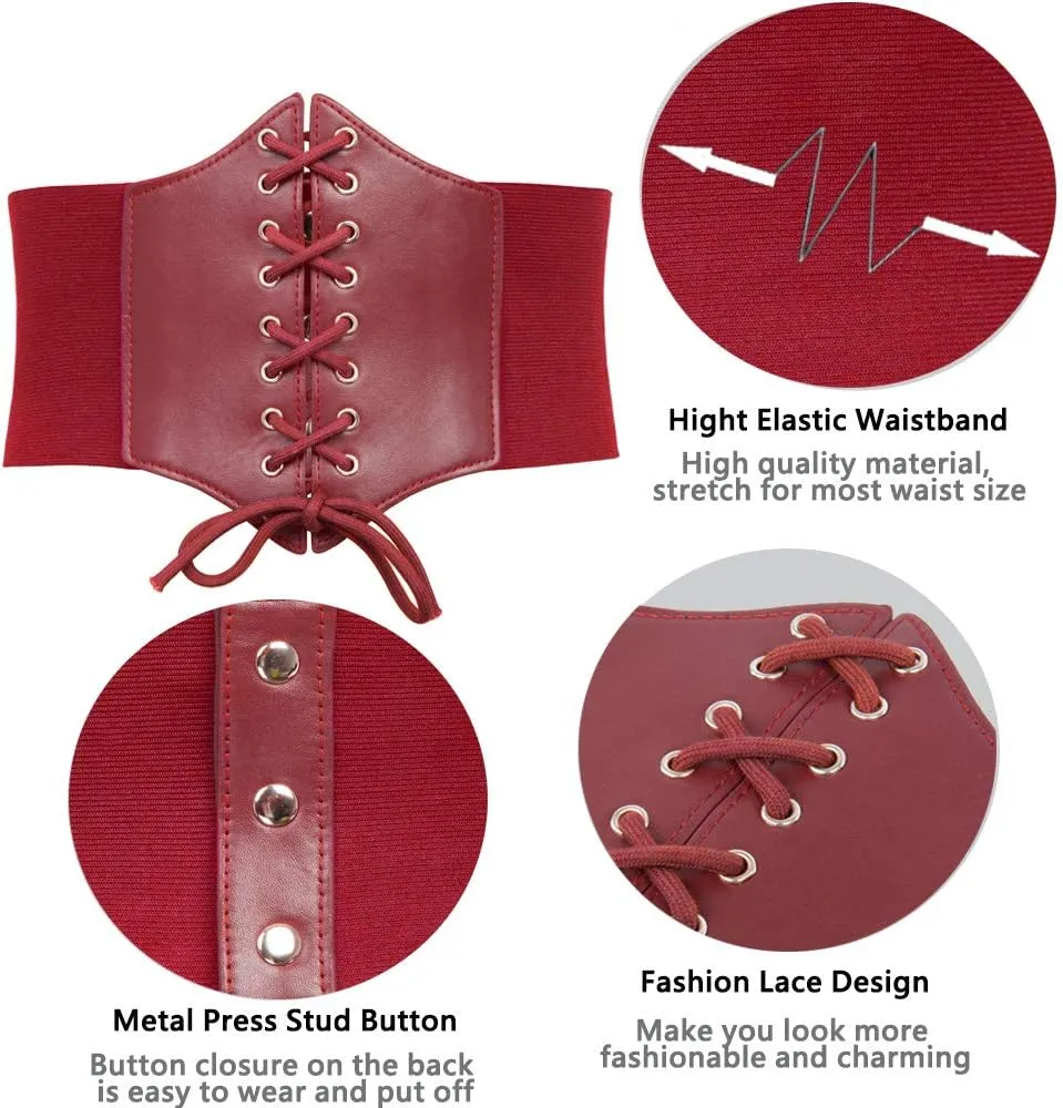 GRACE KARIN Lace-up Cinch Belt Tied Corset Elastic Waist Belt