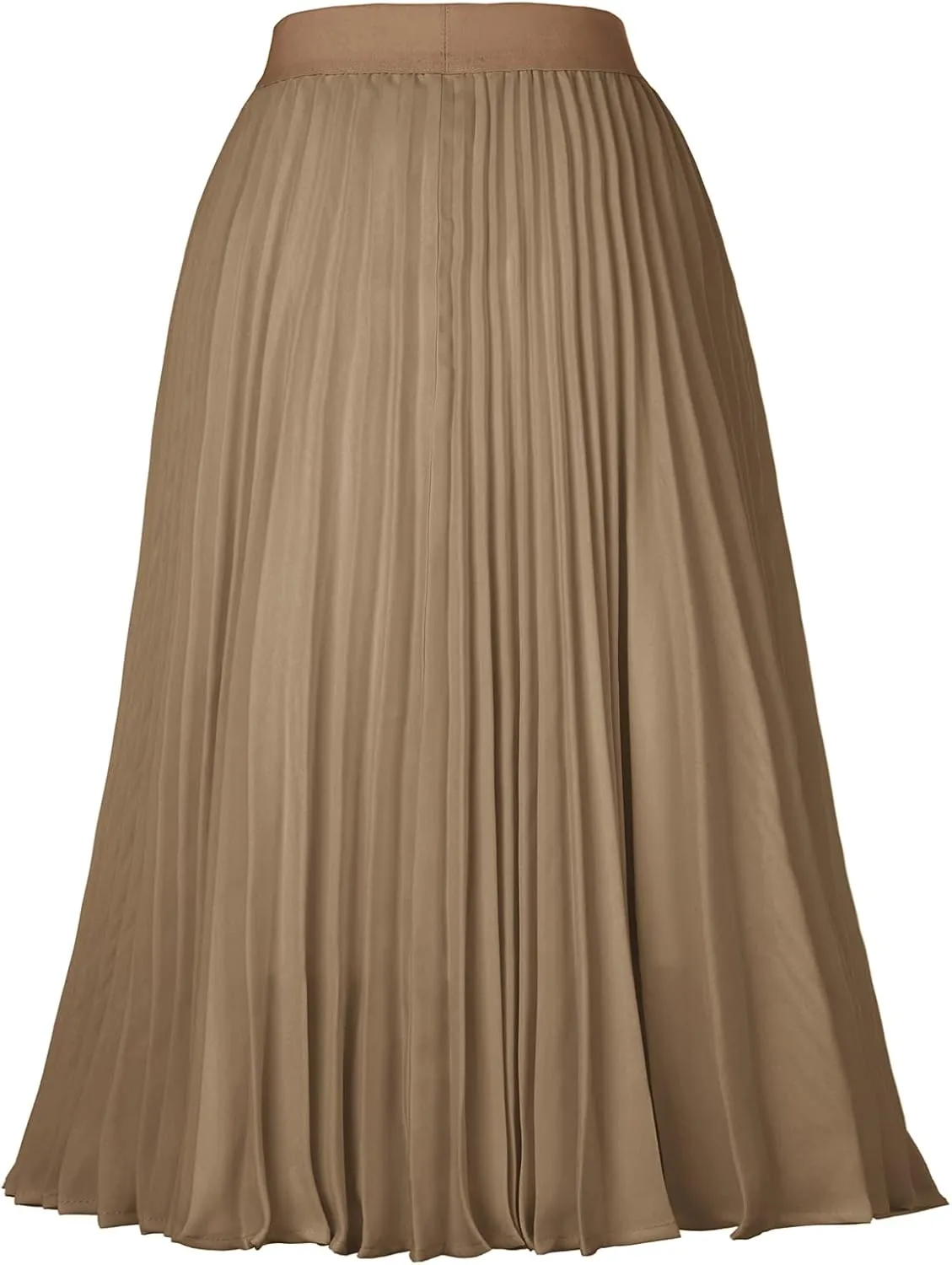 GRACE KARIN Women High Elastic Waist Pleated Chiffon Skirt Midi Swing A-line Skirts
