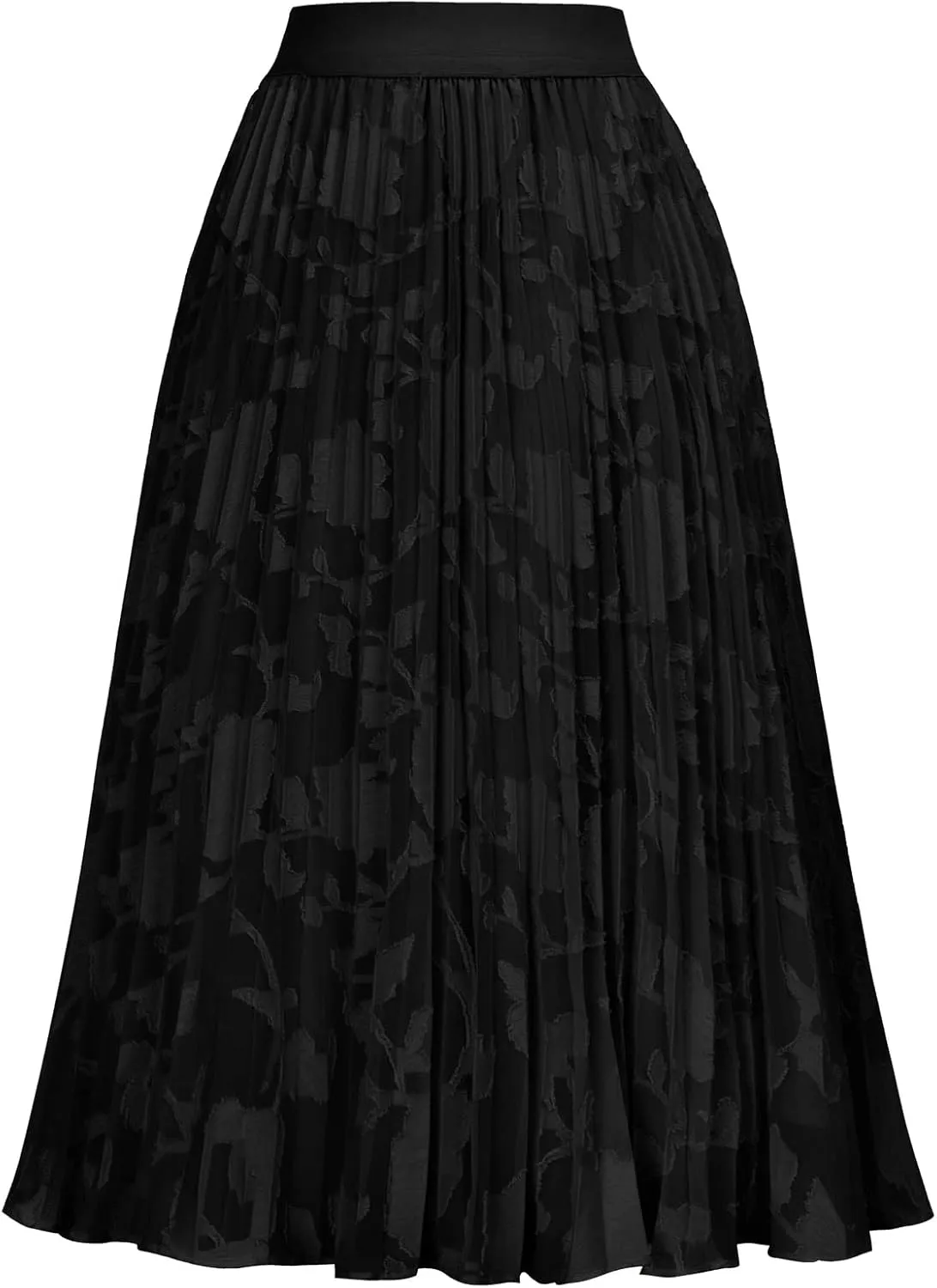 GRACE KARIN Women High Elastic Waist Pleated Chiffon Skirt Midi Swing A-line Skirts