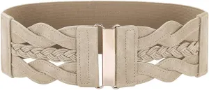 GRACE KARIN Women's Elastic Wide Belts Vintage Stretchy Belt Retro Fashion Cinch Belts for Dresses