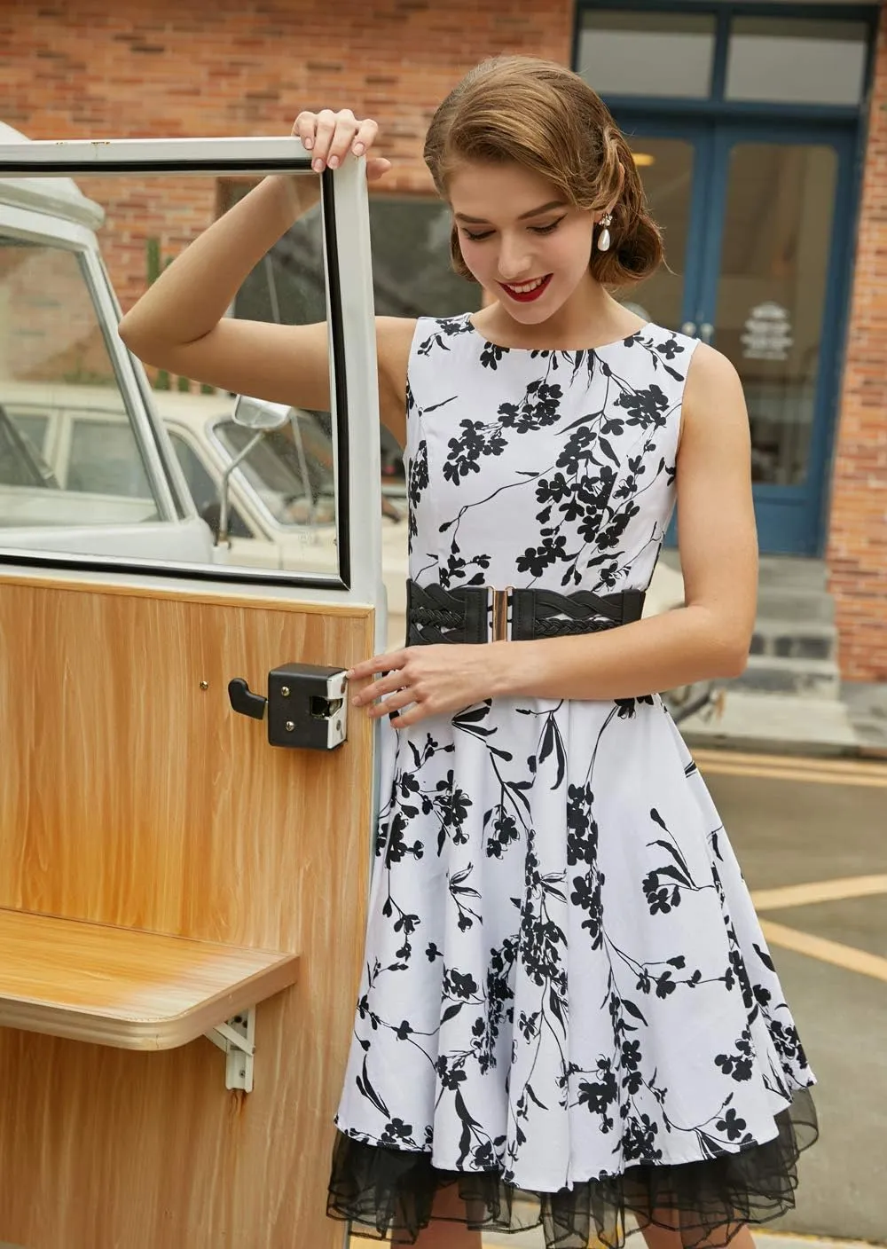 GRACE KARIN Women's Elastic Wide Belts Vintage Stretchy Belt Retro Fashion Cinch Belts for Dresses