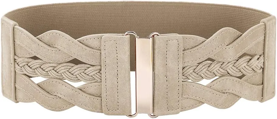 GRACE KARIN Women's Elastic Wide Belts Vintage Stretchy Belt Retro Fashion Cinch Belts for Dresses