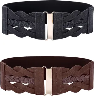 GRACE KARIN Women's Elastic Wide Belts Vintage Stretchy Belt Retro Fashion Cinch Belts for Dresses