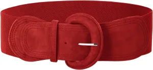 GRACE KARIN Women's Suede Elastic Belt Wide Stretchy Belt Vintage Chunky Buckle Belts S-XXL