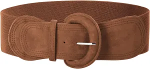 GRACE KARIN Women's Suede Elastic Belt Wide Stretchy Belt Vintage Chunky Buckle Belts S-XXL
