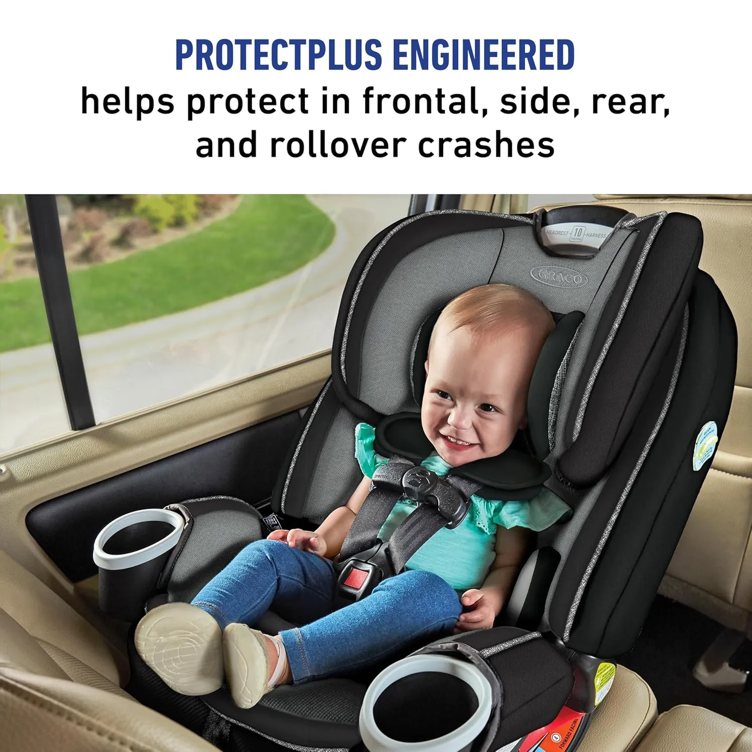 Graco 4Ever DLX 4-in-1, 10 Years Use Infant to Toddler Car Seat, Zagg, Includes Rear Facing, Forward Facing, Highback Booster & Backless Booster Seat options