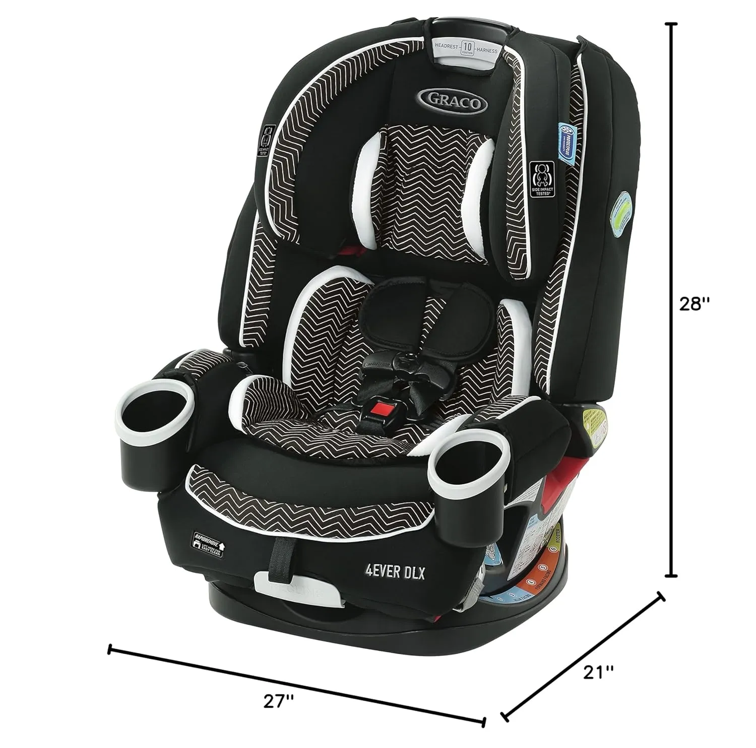 Graco 4Ever DLX 4-in-1, 10 Years Use Infant to Toddler Car Seat, Zagg, Includes Rear Facing, Forward Facing, Highback Booster & Backless Booster Seat options