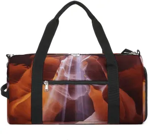 Gym Bag Antelope Canyon Duffel Bag for Men Women Travel Overnight Bag with Shoe Compartment Workout Bags
