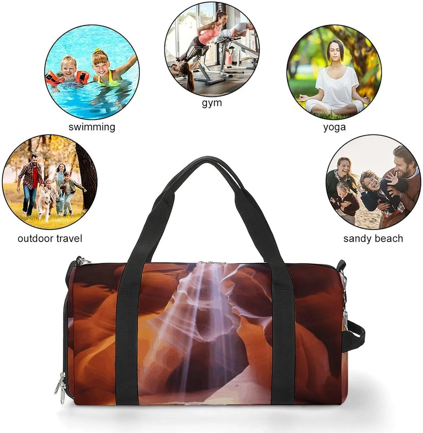 Gym Bag Antelope Canyon Duffel Bag for Men Women Travel Overnight Bag with Shoe Compartment Workout Bags