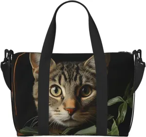 Gym Bag Cat in Bag Duffel Bag for Men Women Travel Overnight Bag with Shoe Compartment Workout Bags