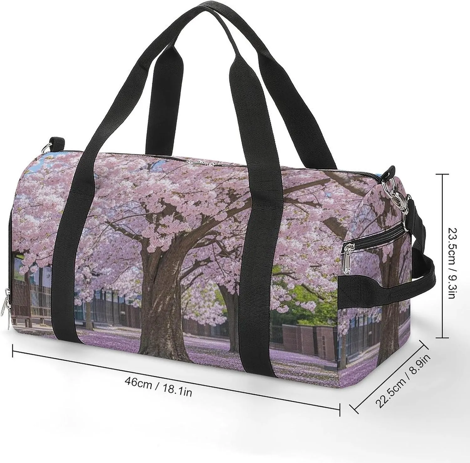 Gym Bag Cherry Blossom Duffel Bag for Men Women Travel Overnight Bag with Shoe Compartment Workout Bags