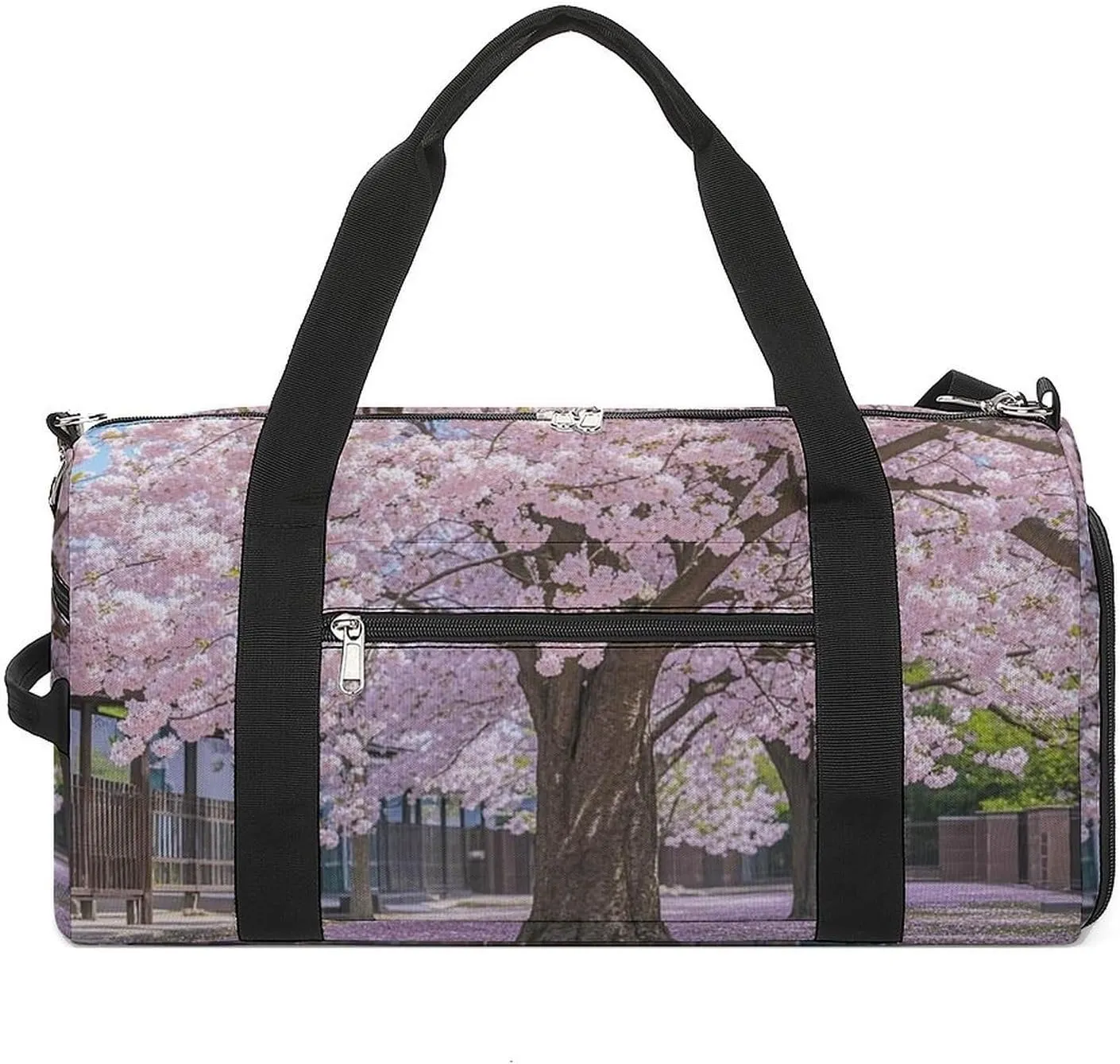 Gym Bag Cherry Blossom Duffel Bag for Men Women Travel Overnight Bag with Shoe Compartment Workout Bags