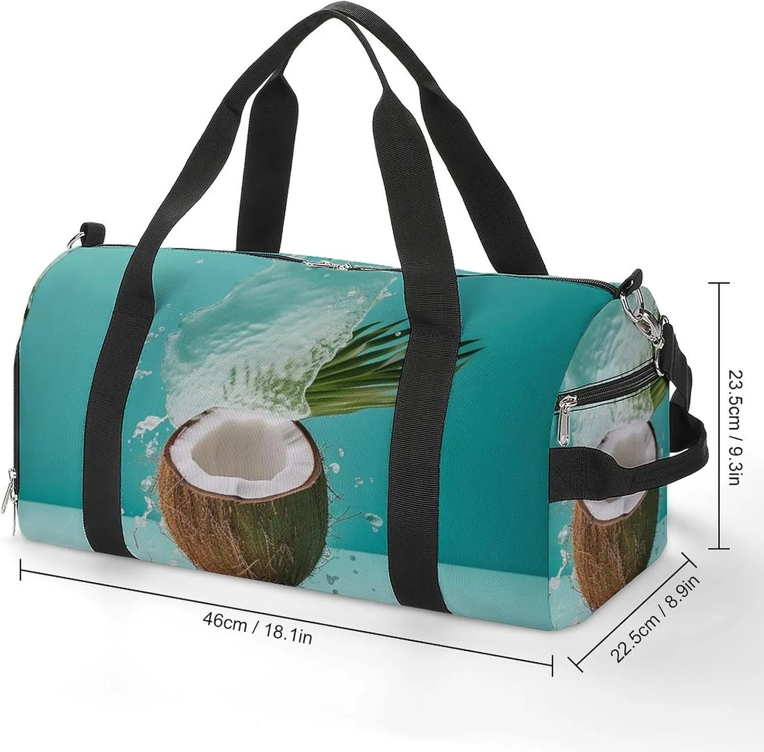 Gym Bag Coconut Drink Duffel Bag for Men Women Travel Overnight Bag with Shoe Compartment Workout Bags