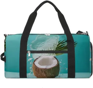 Gym Bag Coconut Drink Duffel Bag for Men Women Travel Overnight Bag with Shoe Compartment Workout Bags
