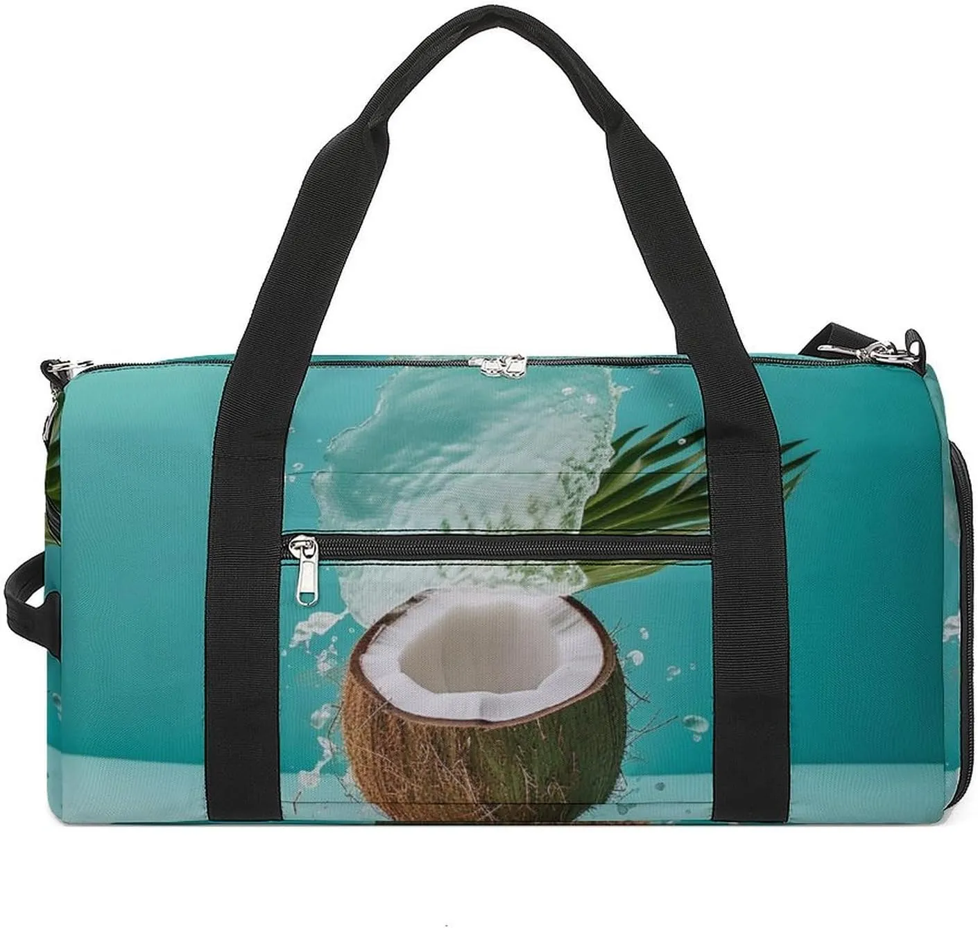Gym Bag Coconut Drink Duffel Bag for Men Women Travel Overnight Bag with Shoe Compartment Workout Bags