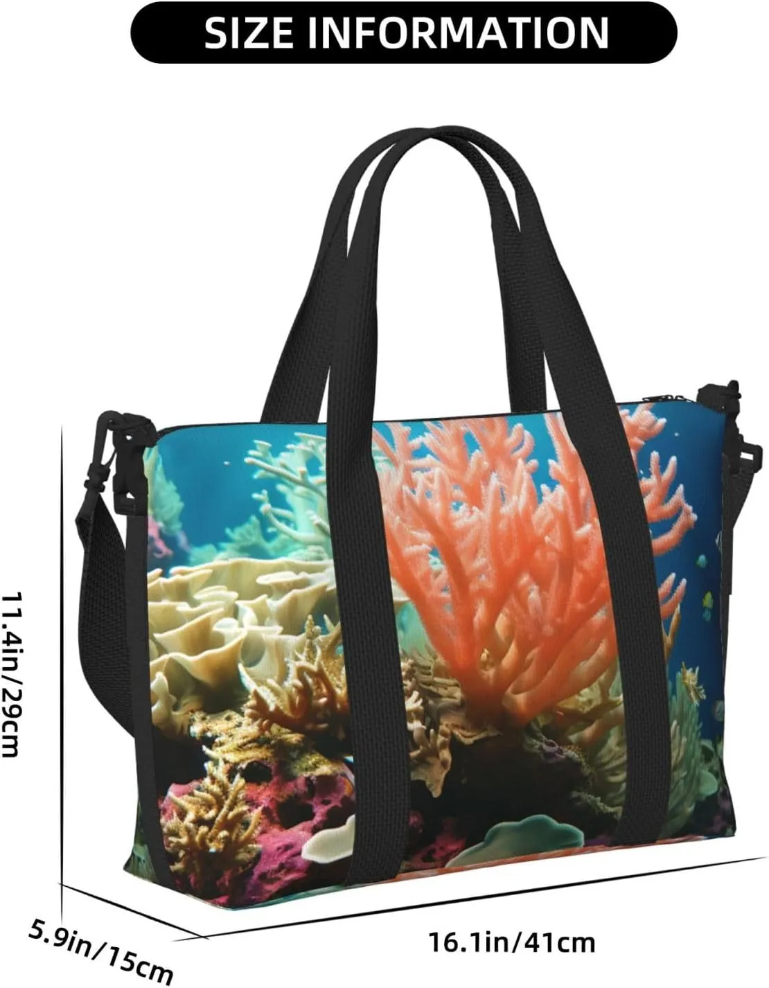 Gym Bag Coral Duffel Bag for Men Women Travel Overnight Bag with Shoe Compartment Workout Bags
