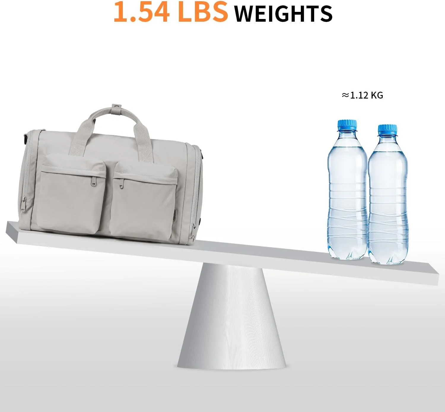 Gym Bag for Women Men with Shoes Compartment, 3 in 1 Carry on Travel Duffel Bags with Trolley Sleeve, Lightweight&Water Resistant Gym Duffel Bag for Travel, Sports, Fitness&Workout (Elegant Gray)