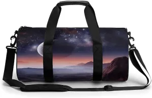 Gym Bag, Galaxy Nature Planet Printed Gym Bag,cylinder Gym Bag,sports Luggage Bag,weekend Luggage Bag