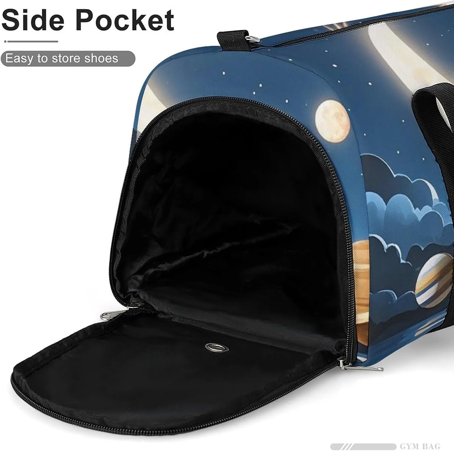 Gym Bag Moon Stars And Planets Duffel Bag for Men Women Travel Overnight Bag with Shoe Compartment Workout Bags