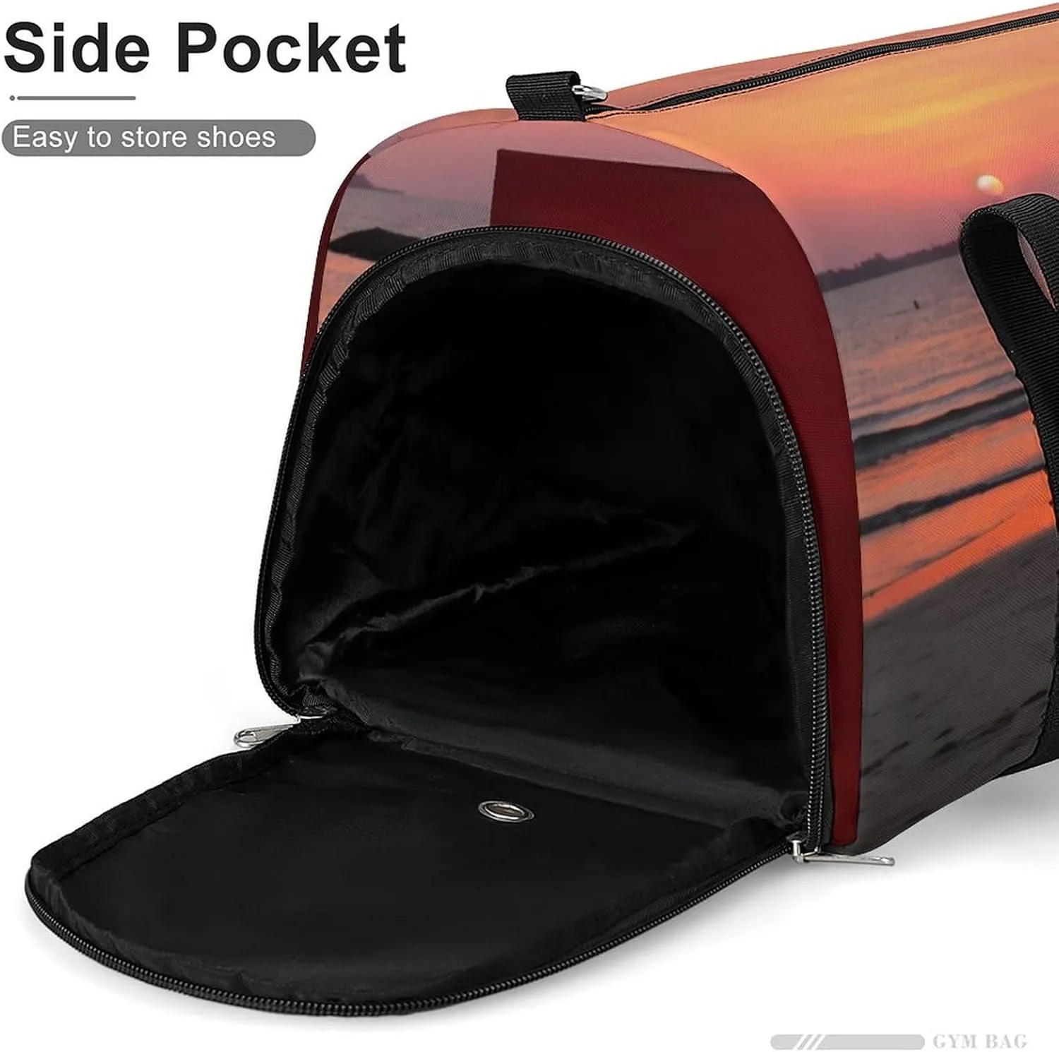 Gym Bag Painting Sunset by The Seaside Duffel Bag for Men Women Travel Overnight Bag with Shoe Compartment Workout Bags