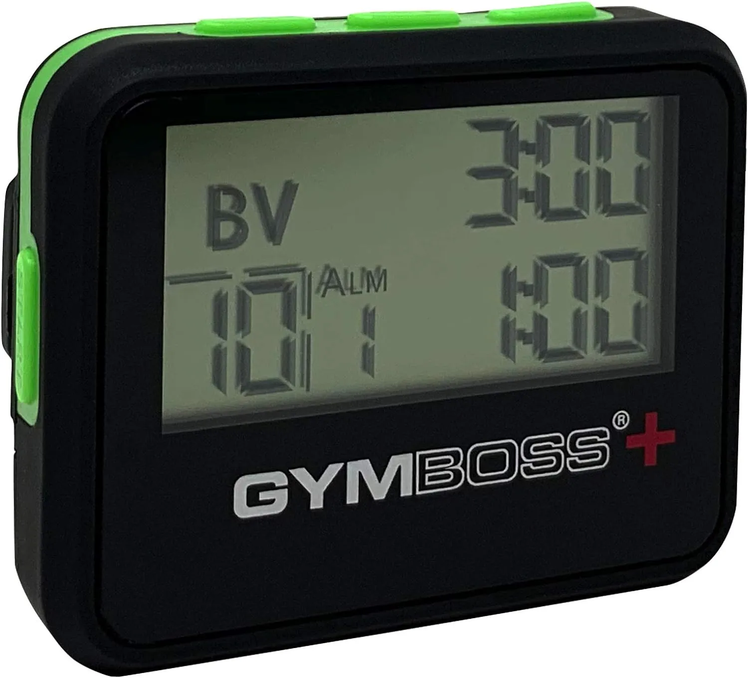 Gymboss Plus Interval Timer and Stopwatch and Gymboss Strap - Bundle (Black with Green Buttons)