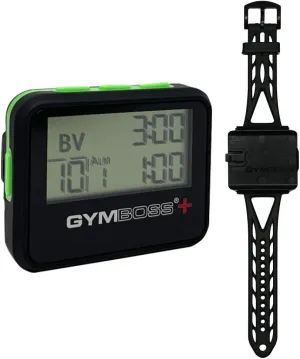 Gymboss Plus Interval Timer and Stopwatch and Gymboss Strap - Bundle (Black with Green Buttons)