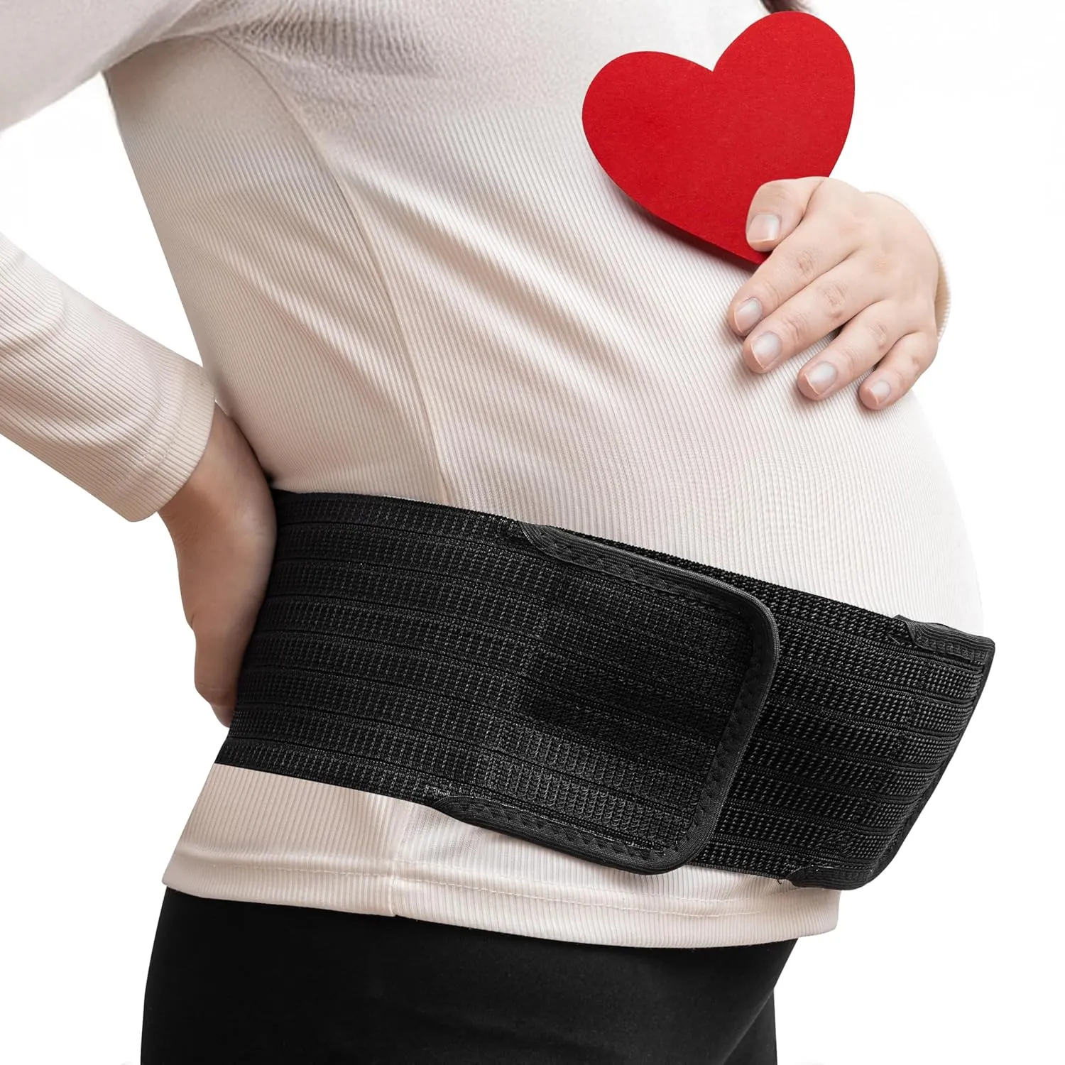 HAB Smart 3 in 1 Pregnancy Support Belt - Compression Belly Bands for Pregnant Women, Maternity Support Belt for Back/Pelvic/Hip Pain, Ultimate Comfort in Pregnancy (Black, One Size)