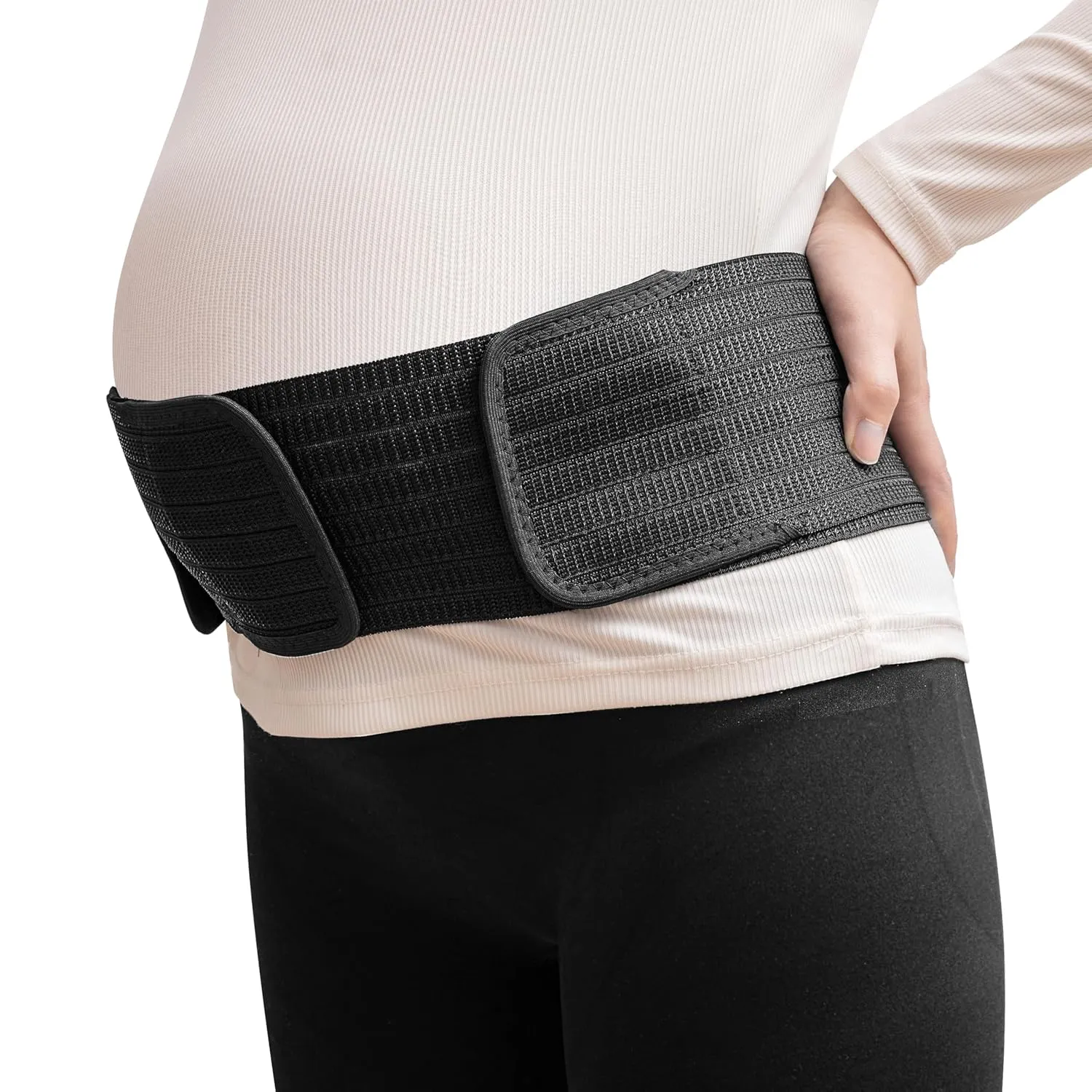 HAB Smart 3 in 1 Pregnancy Support Belt - Compression Belly Bands for Pregnant Women, Maternity Support Belt for Back/Pelvic/Hip Pain, Ultimate Comfort in Pregnancy (Black, One Size)
