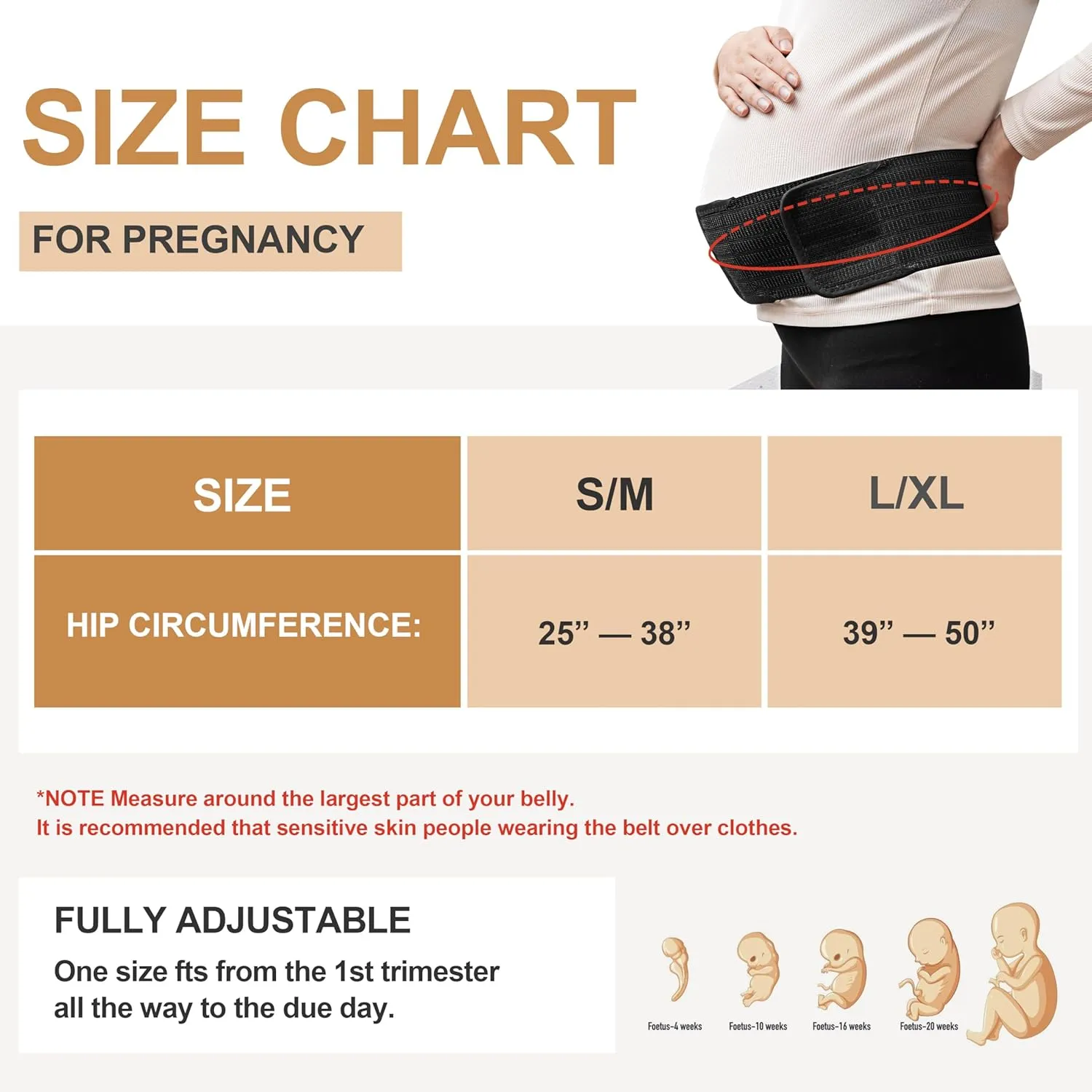 HAB Smart 3 in 1 Pregnancy Support Belt - Compression Belly Bands for Pregnant Women, Maternity Support Belt for Back/Pelvic/Hip Pain, Ultimate Comfort in Pregnancy (Black, One Size)