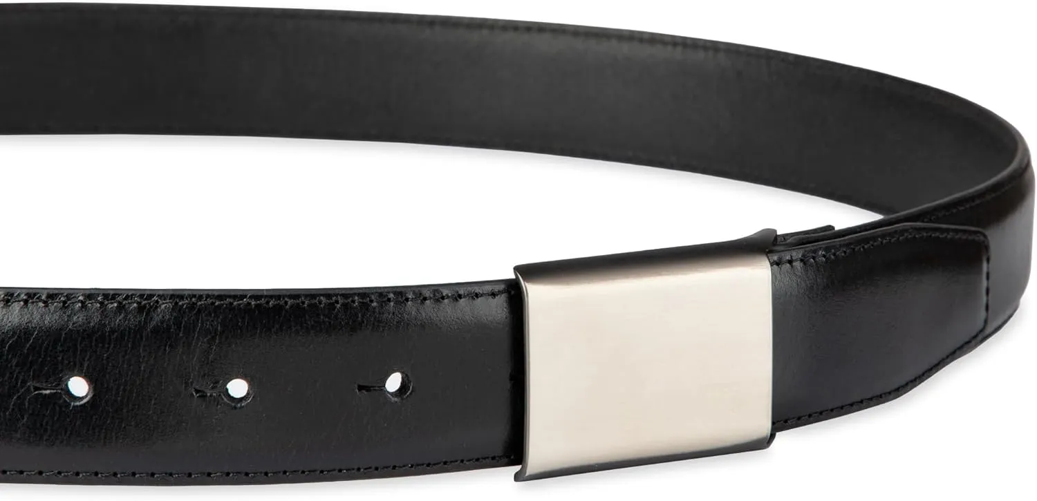 Haggar Men's Sleek Plaque Buckle Dress Belt