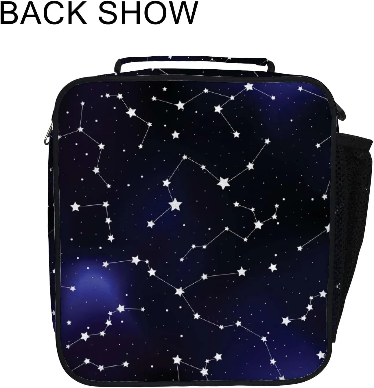 Hapuxt Lunch Box Lunch Bag with Adjustable Shoulder Strap Tote Astronomy Constellations Starry Sky Insulated Waterproof Outdoor Work Office Picnic for Women Men