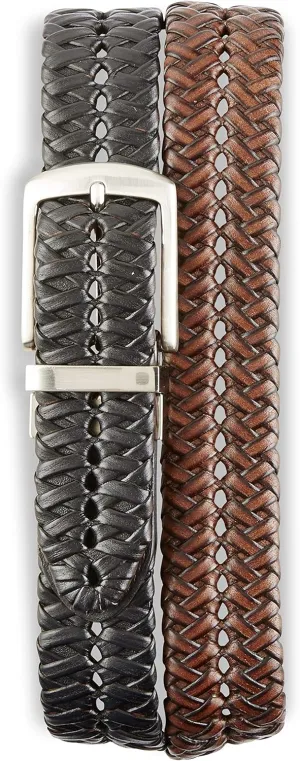Harbor Bay by DXL Big and Tall Reversible Braided Faux-Leather Belt