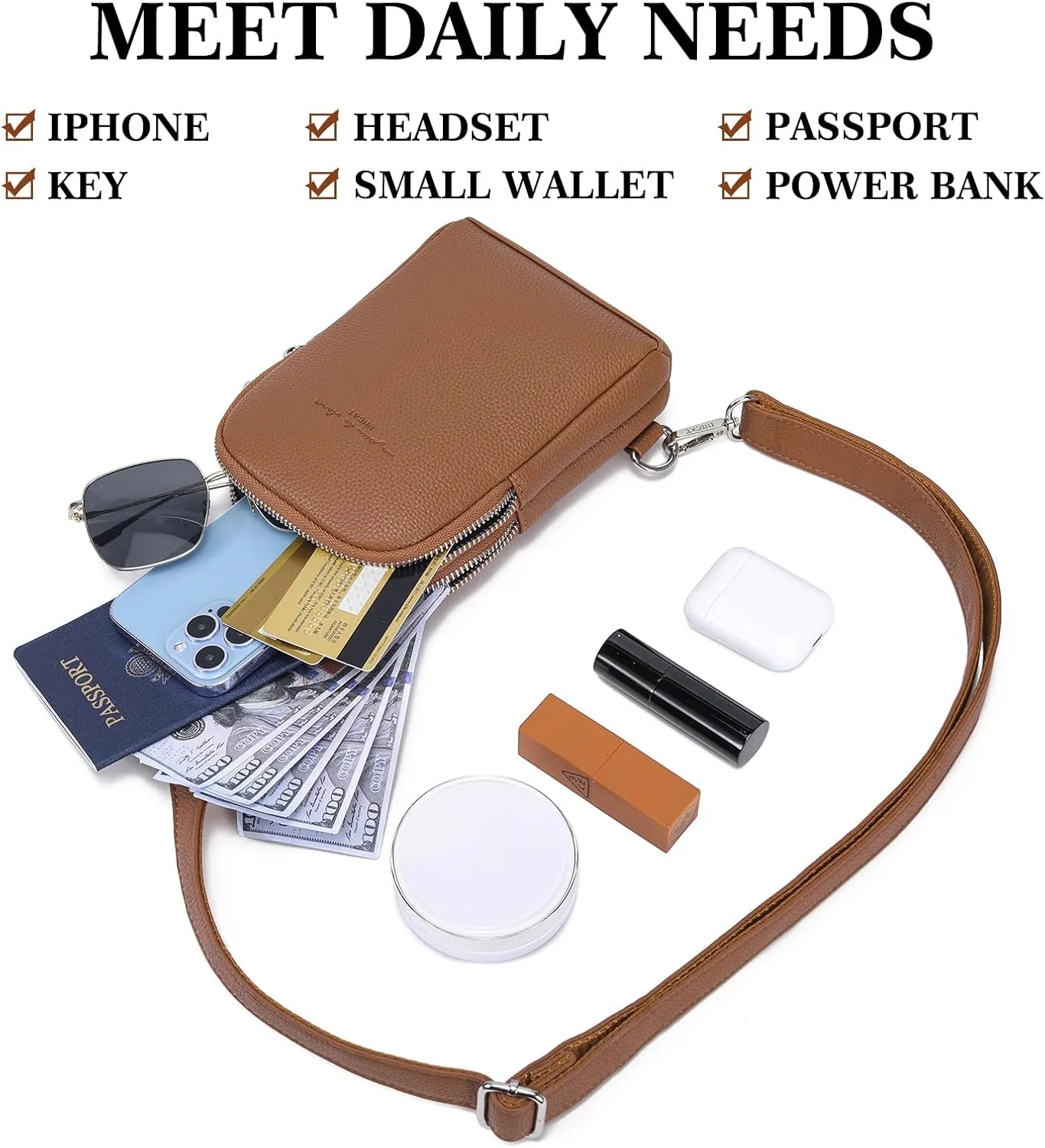 Haytijoe Small Crossbody Sling Bag for Women Travel Purses Anti Theft Cross Body Bag for Woman Fanny Packs