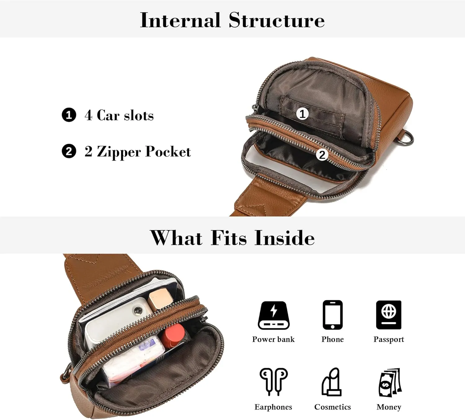 Haytijoe Touchscreen Sling Bag for Women Travel Crossbody Cell Phone Purse Anti Theft Cross Body Bag for Woman
