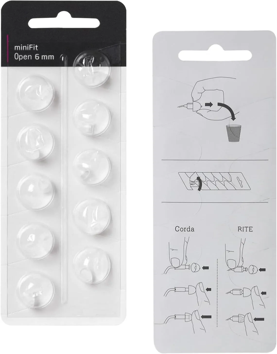Hearing Aid Domes for Oticon Replacements, Oticon Minifit Open Vent Bass Domes (6 mm/3 Packs）, Universal Domes for Oticon Hearing Aid Supplies.