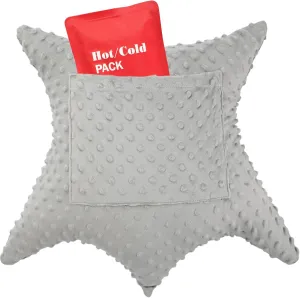 Heart Surgery Pillow Shock Absorbing for Open Heart Surgery After Bypass Coughing with 2 Pockets - Recovery Gifts with Hands Placement Pouch, Minky Dot Light Gray