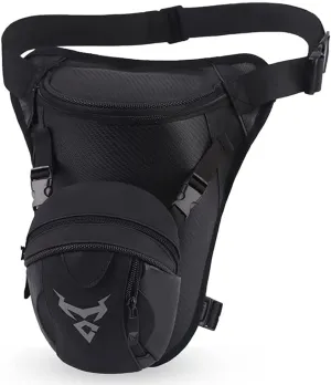 Hebetag Motorcycle Drop Leg Bag Oxford Thigh Waist Pack for Men Women Outdoor Travel Hiking Cycling Tactical Sports Bum Hip Fanny Belt Bag Cell/Mobile Phone Purse Pouch Pack, Black Gray