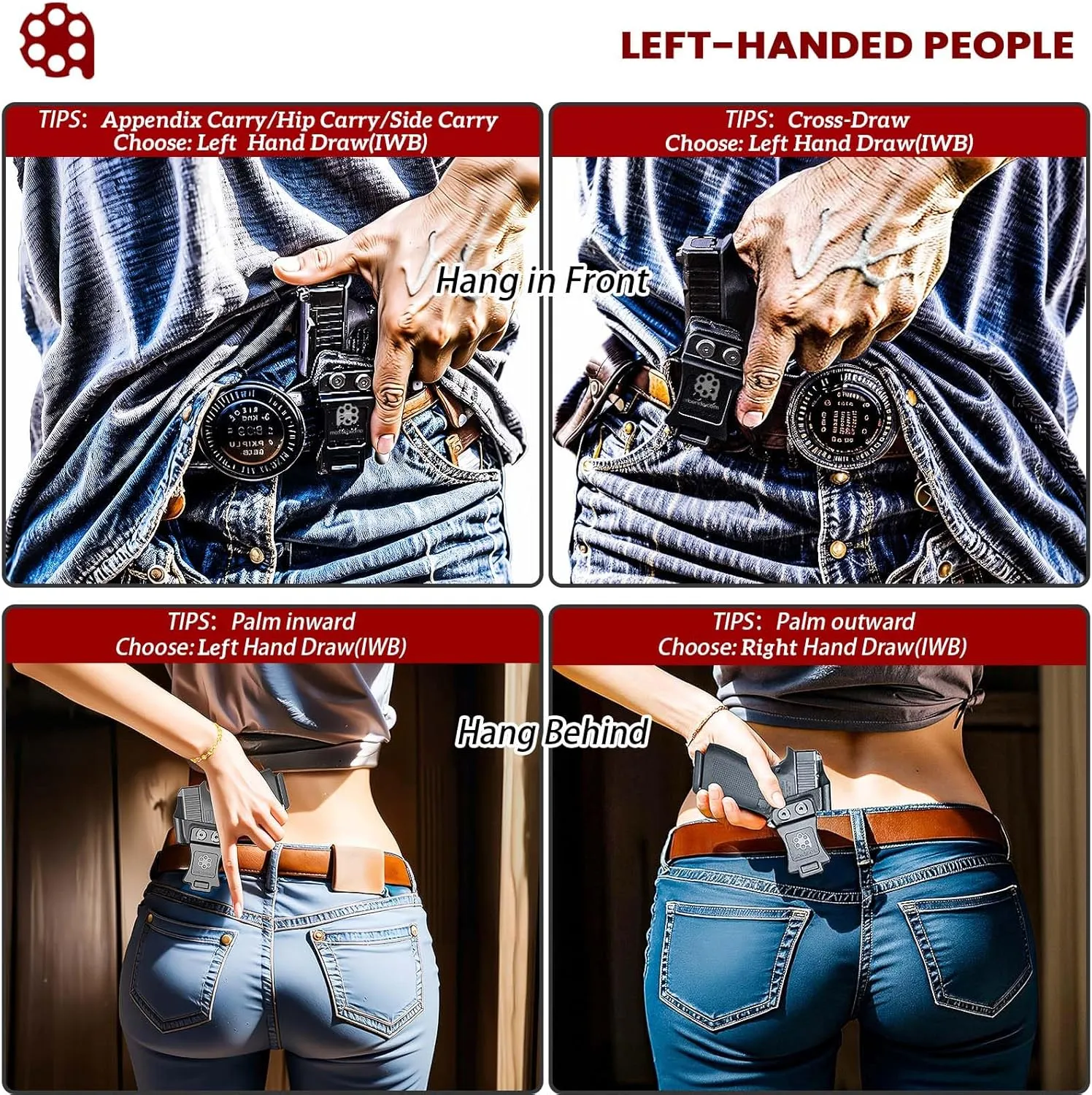 Hellcat Holster IWB Kydex Holster Custom Fit: Springfield Armory Hellcat Pistol – Inside Waistband Concealed Carry – Adjustable Cant & 'Posi-Click' Retention – No Wear/Jitter - US Made by Amberide