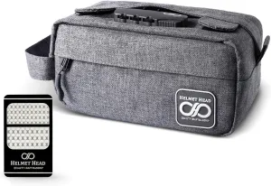 HELMET HEAD Smell Proof Bag, Travel Bag with Combination Lock and Grinder Card, Water Repellent Compact Smell Proof Stash Box For Your Herbs and Smell Proof Containers (New Gray)