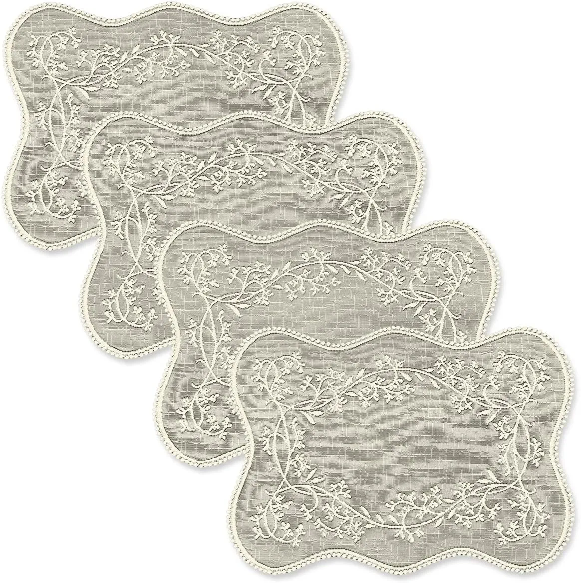 Heritage Lace SD-1420E-S 14 x 20 in. Sheer Divine Placemat - Ecru - Set of 4