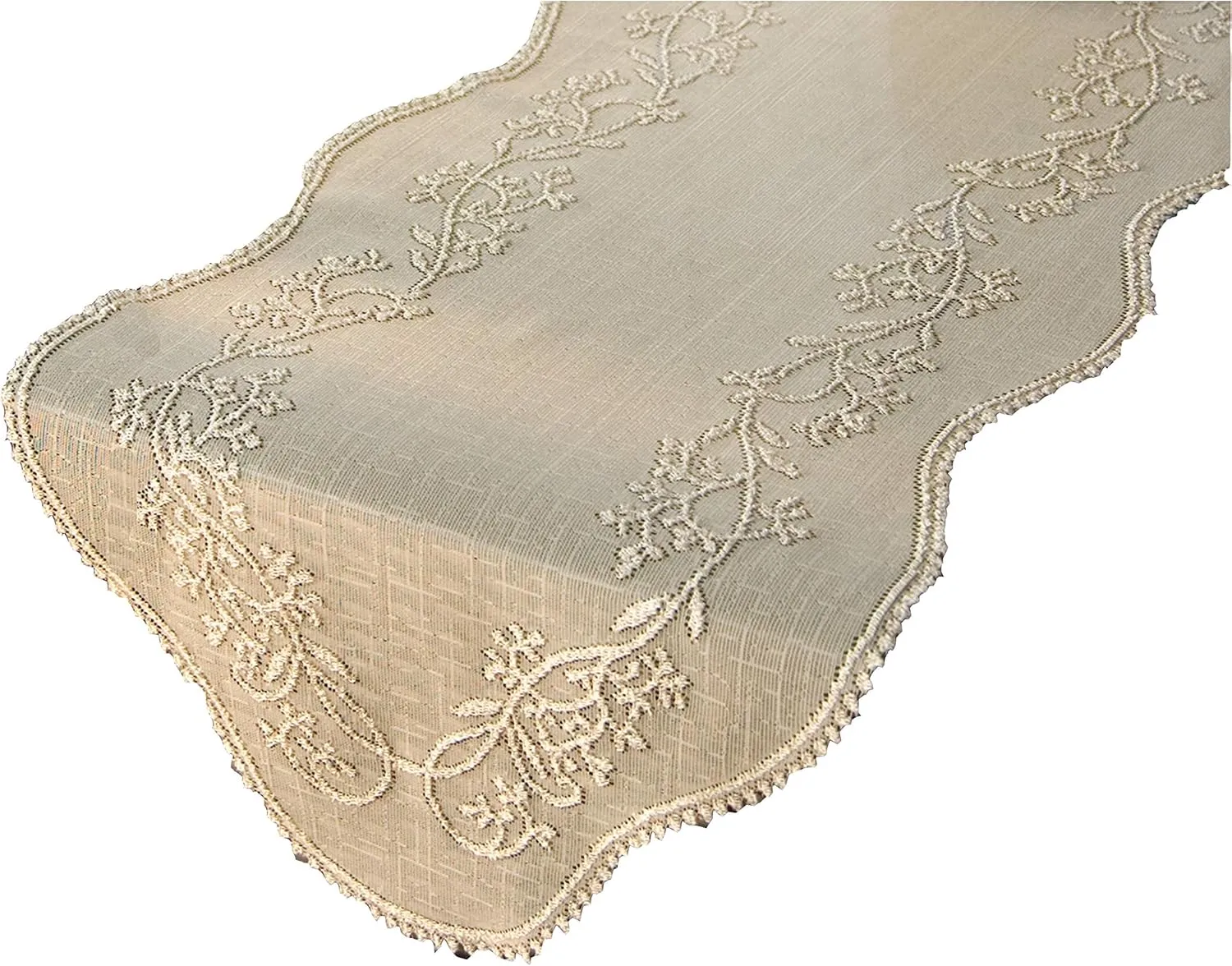Heritage Lace Sheer Divine 14x32 Runner, Flax