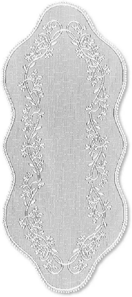 Heritage Lace Sheer Divine 14x32 Runner, White